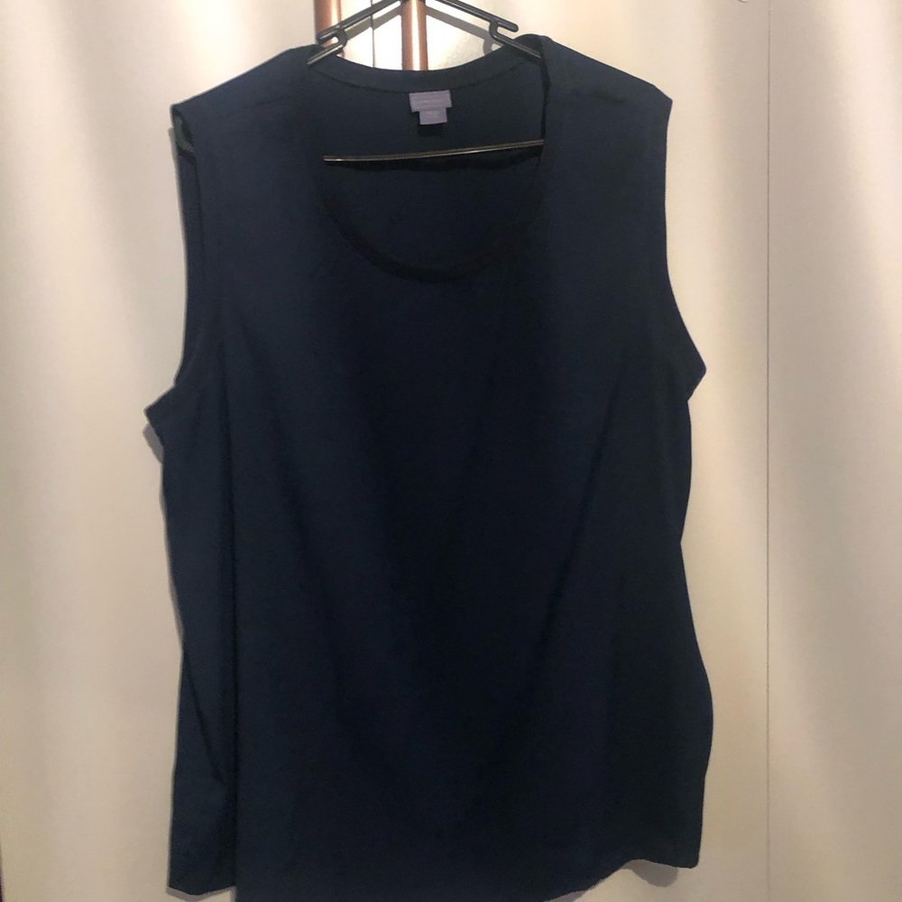 Navy blue light weight under blazer sleeveless shirt